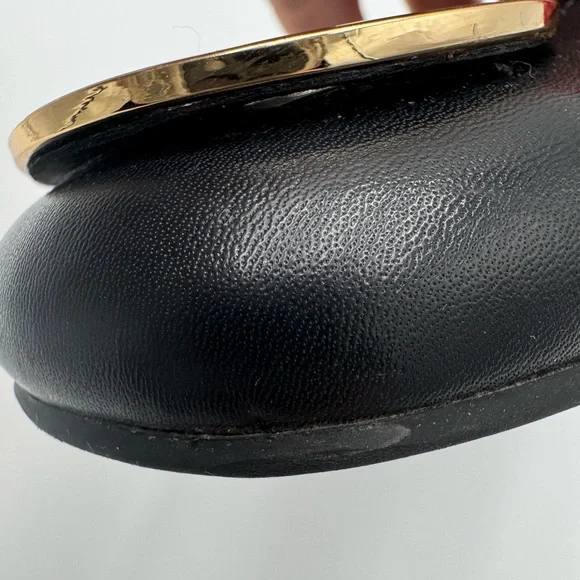 Tory Burch Black Flats with Gold Emblem - Picture 10 of 13